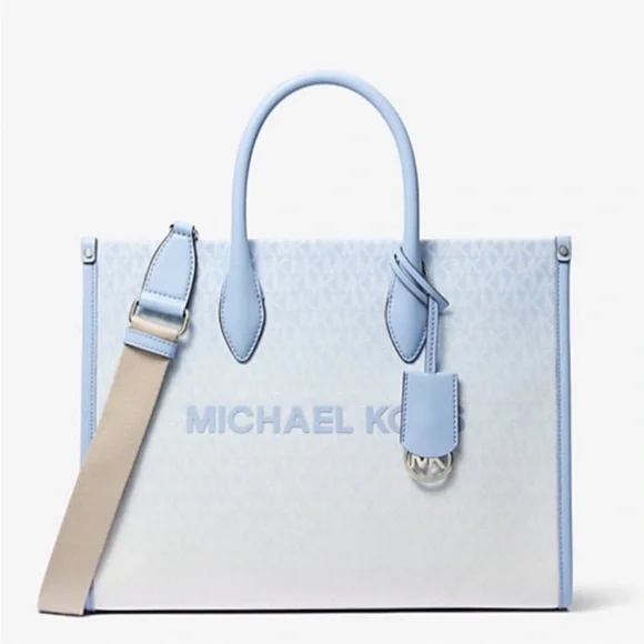 MICHAEL KORS Mirella Medium Ombré Logo Tote Bag and Continental Wallet Set - Picture 9 of 12